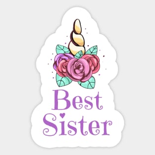 Best Sister Unicorn Family Siblings Sticker